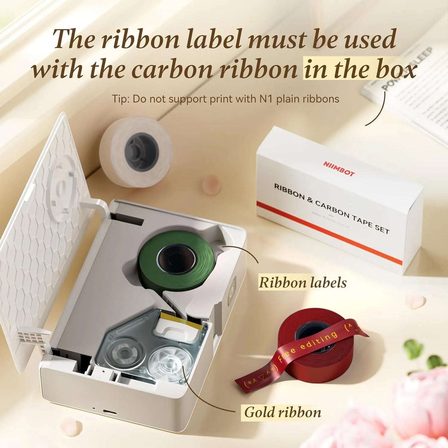 Niimbot N1 Mini Thermal Transfer Label Sticker Printer B18 Label Maker With Ribbon PET Papers For Jewelry Store Cable Cosmetics