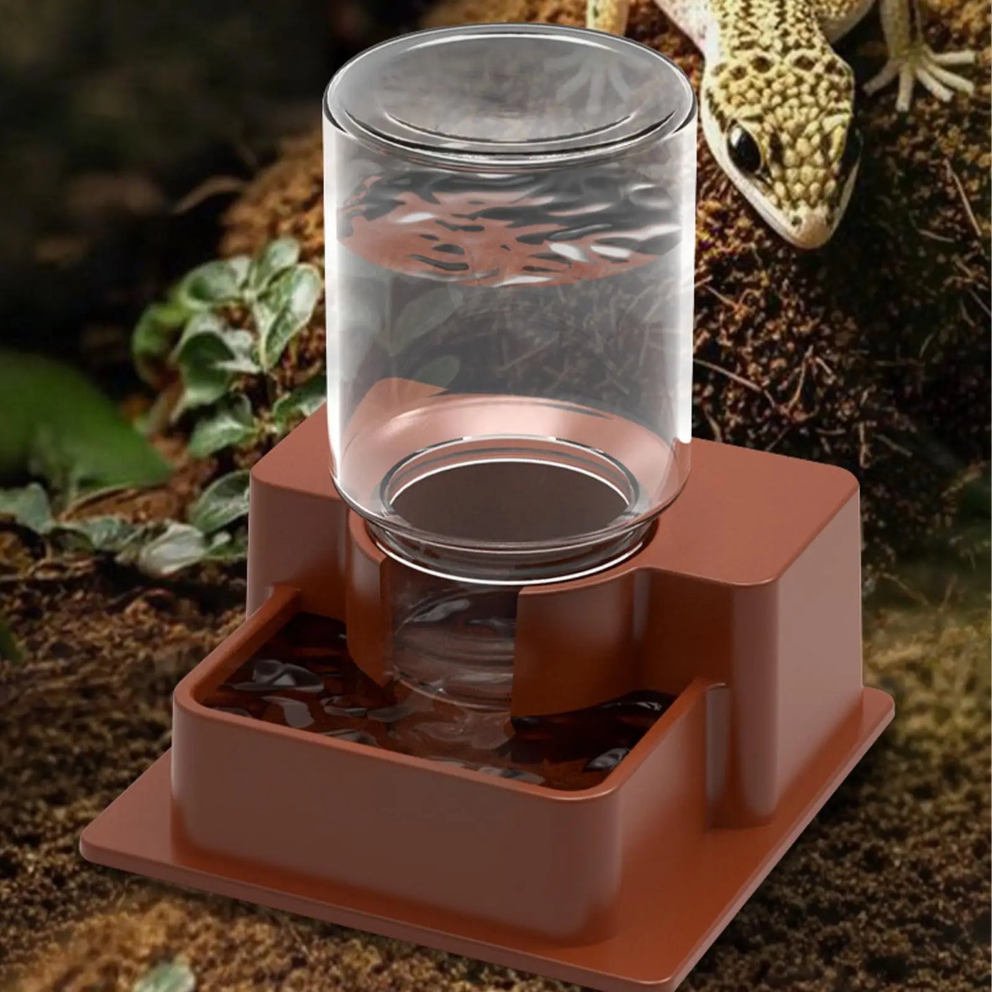 Reptile Water Fountain Automatic Detachable Reptile Bowl Chameleon Water Dripper Tortoise Feeder for Lizard Chameleon Snake Frog