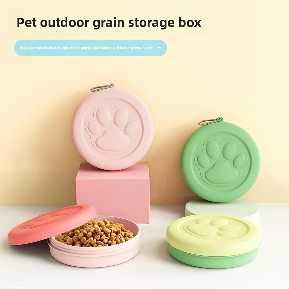 1pc Pet Travel Bowl Outdoor Pet Portable Dog Food Bowl Snack Box Multifunctional Dog Dog Training Snack Bag Pet Snacks Bag