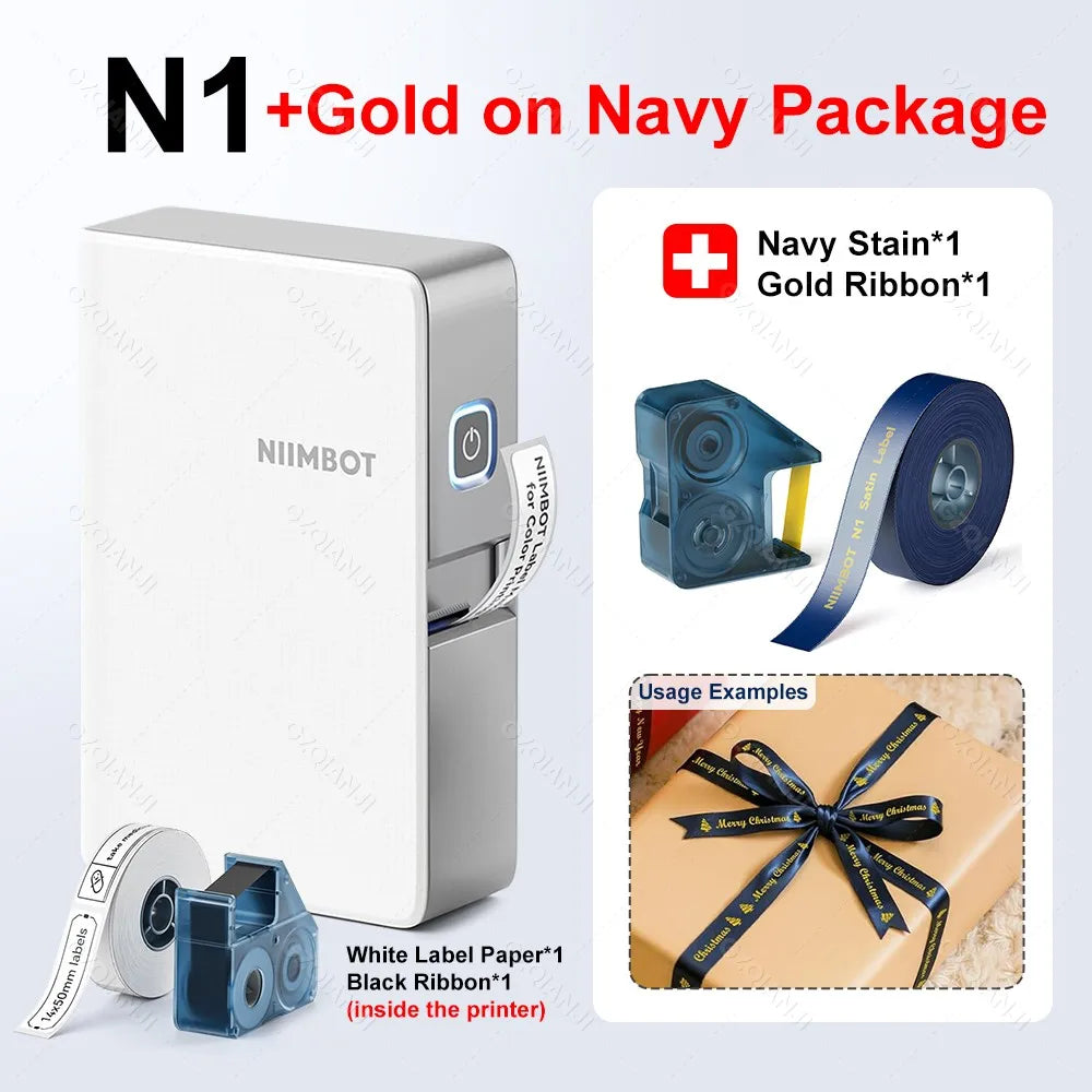 Niimbot N1 Mini Thermal Transfer Label Sticker Printer B18 Label Maker With Ribbon PET Papers For Jewelry Store Cable Cosmetics