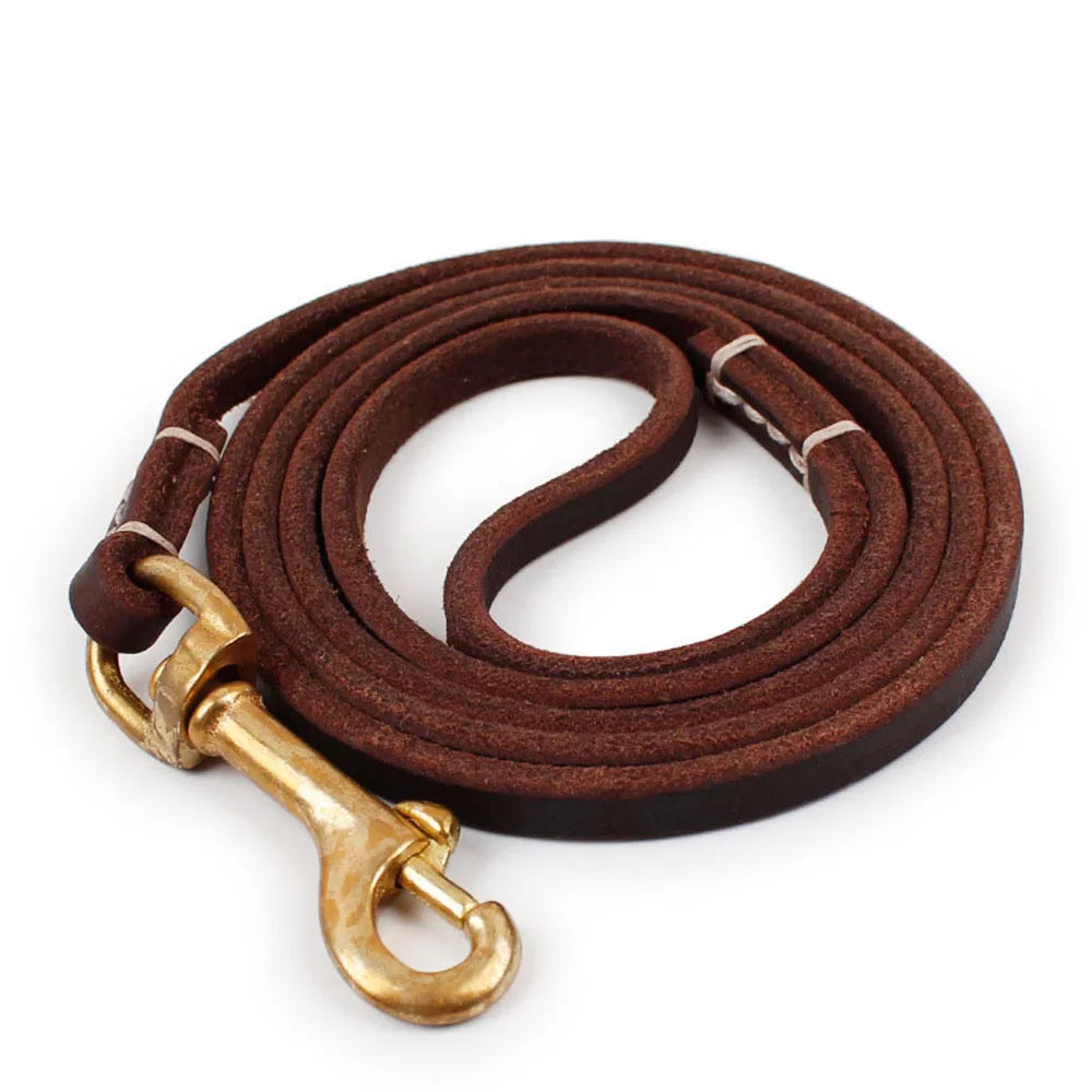 Premium Genuine Leather Dog Leash Dual Length For Versatile Walks And Everyday Comfort