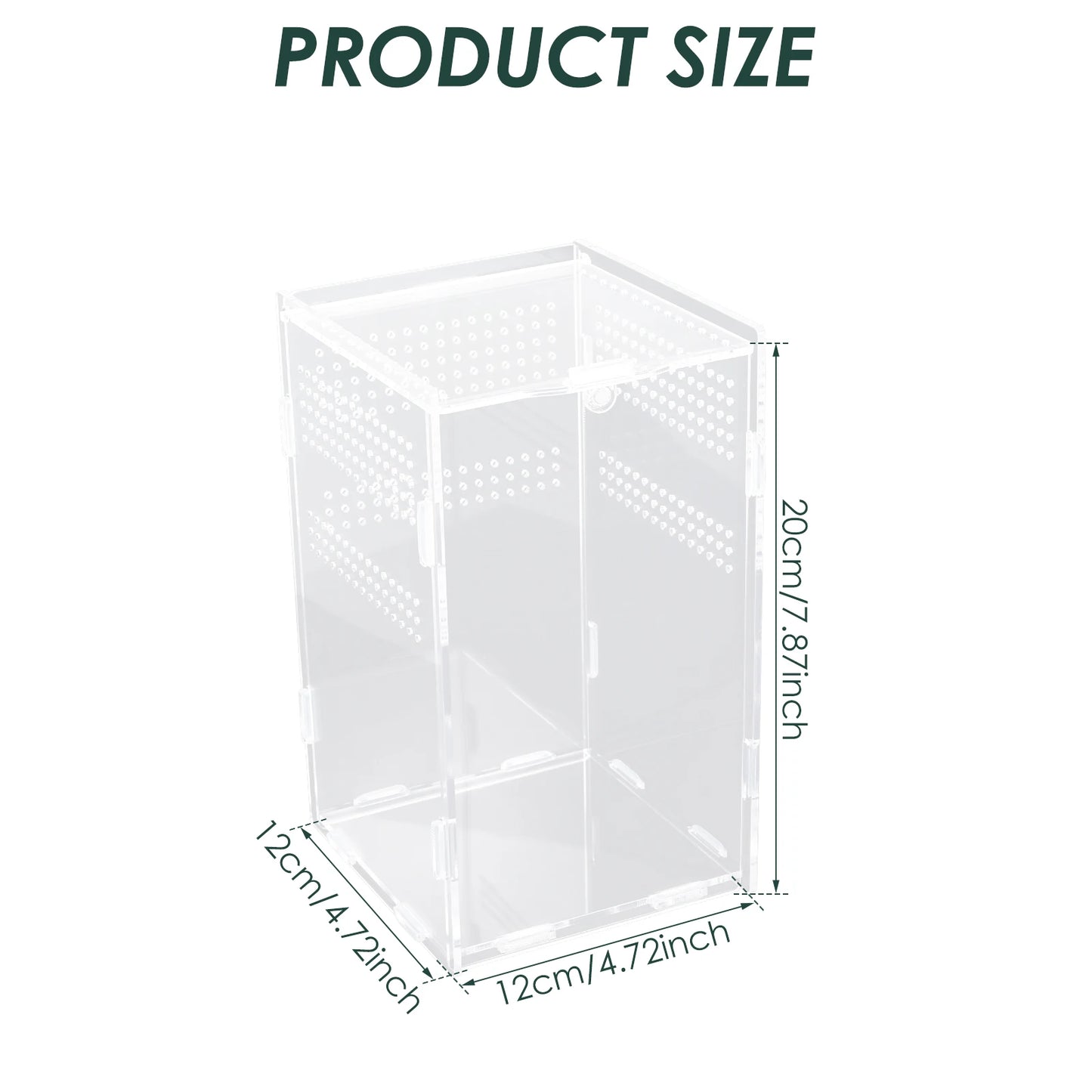 Reptile Feeding Box Acrylic Transparent Terrarium Habitat Insect Spider Lizard Scorpion Bearded Dragon Breeding Arboreal Cage
