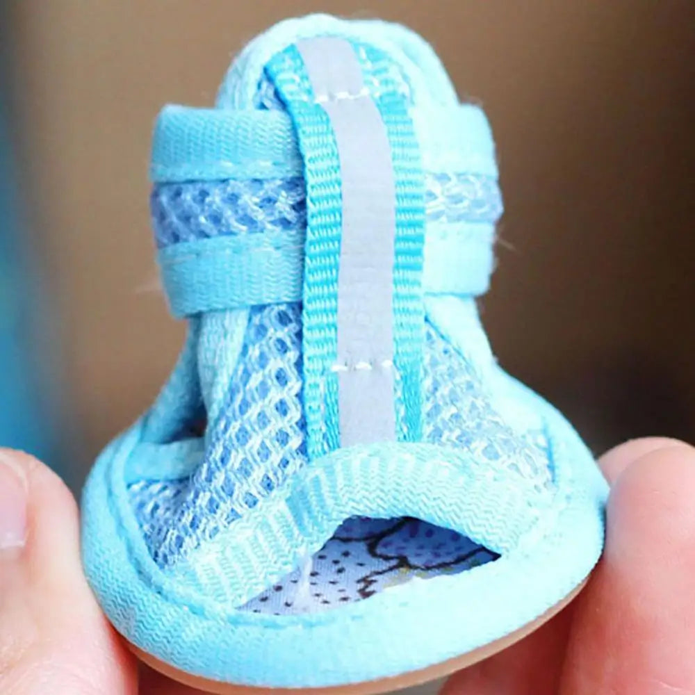 4pcs/pack Cute Casual Style Breathable Outdoor Spring Summer Wear Pet Supplies Dog Shoes Puppy Shoes Pet Sandals