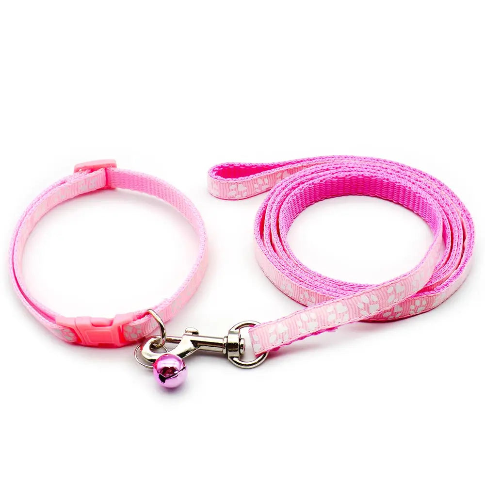 1pc Cute Dog Leash and Collar Set 1.2M for Puppy Cat Traction Rope Dog Collar Harness Durable Walking Pet Supplies Anti-lost