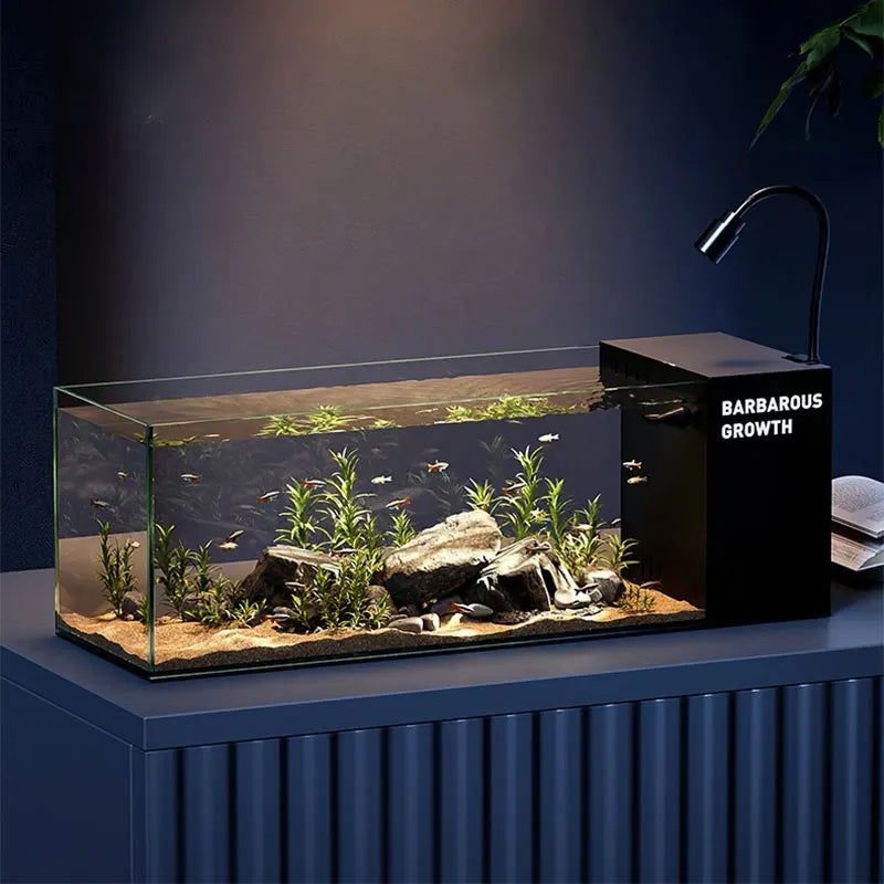 Rectangular 220V aquarium made of eco-friendly acrylic and glass, suitable for aquatic use