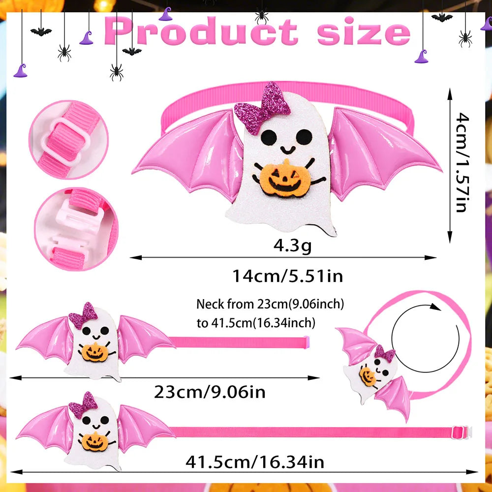 5/10PCS Halloween Dog Bowtie Wings Dog Bow Tie Pumpkin Skull Grooming Decorate Dog Cat Bowknot Small Dog Parties Pet Accessories