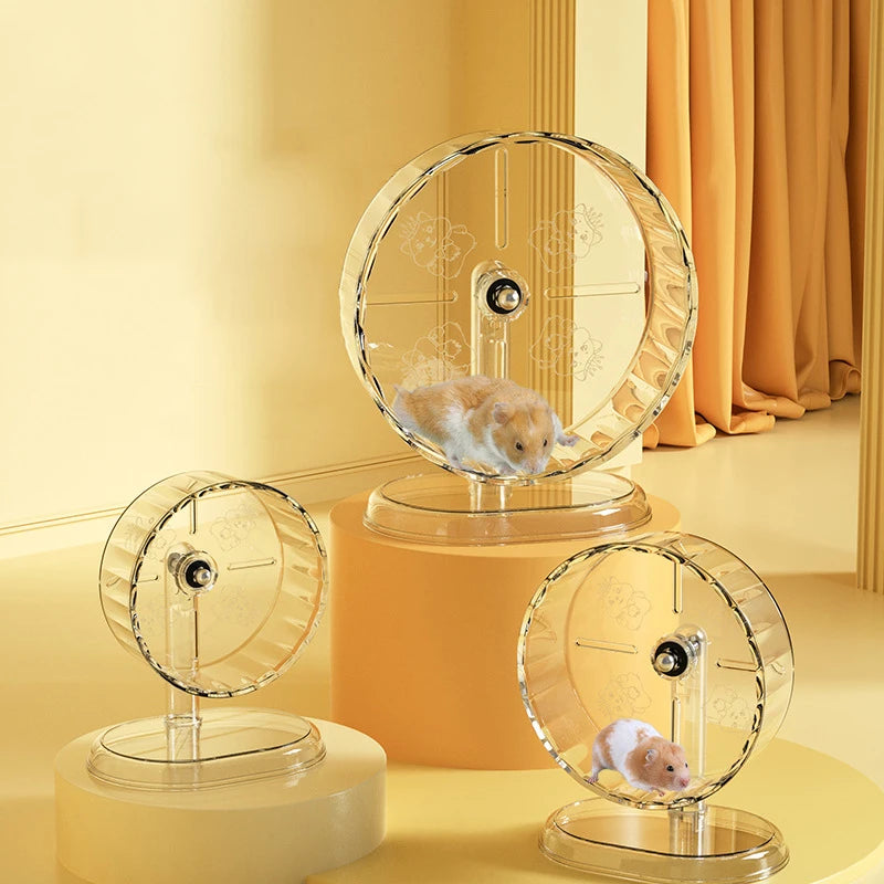Hamster Cage Wheel Hamster Exercise Wheel Acrylic Transparent Prevent Slip Versatile Easy To Clean With Stand For Hamster Cage