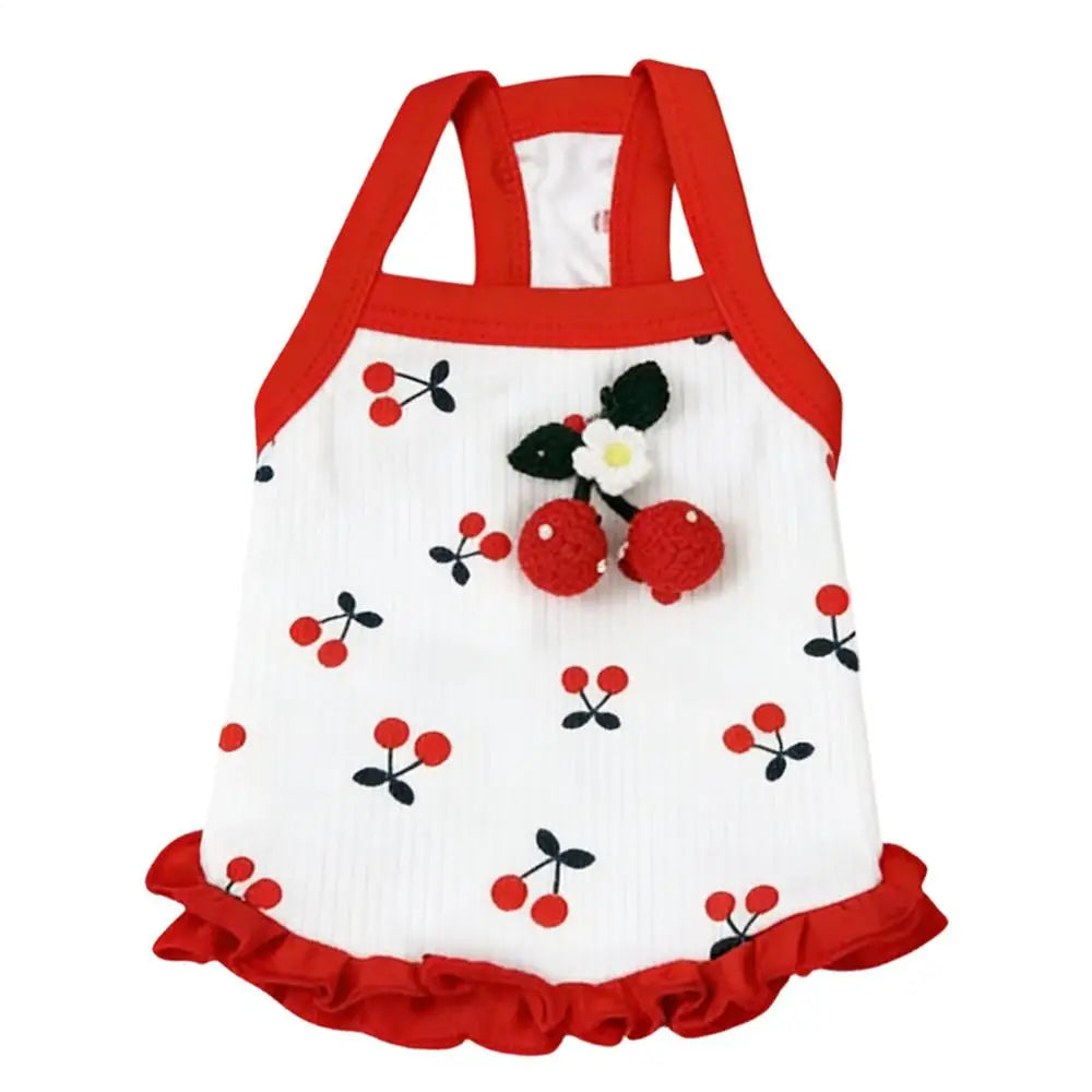 pet Vest Cat Clothing Cute Dog Clothing for Small Dog Cherry Dog Vest Summer Breathable Vest Breathable Soft Pet Clothes