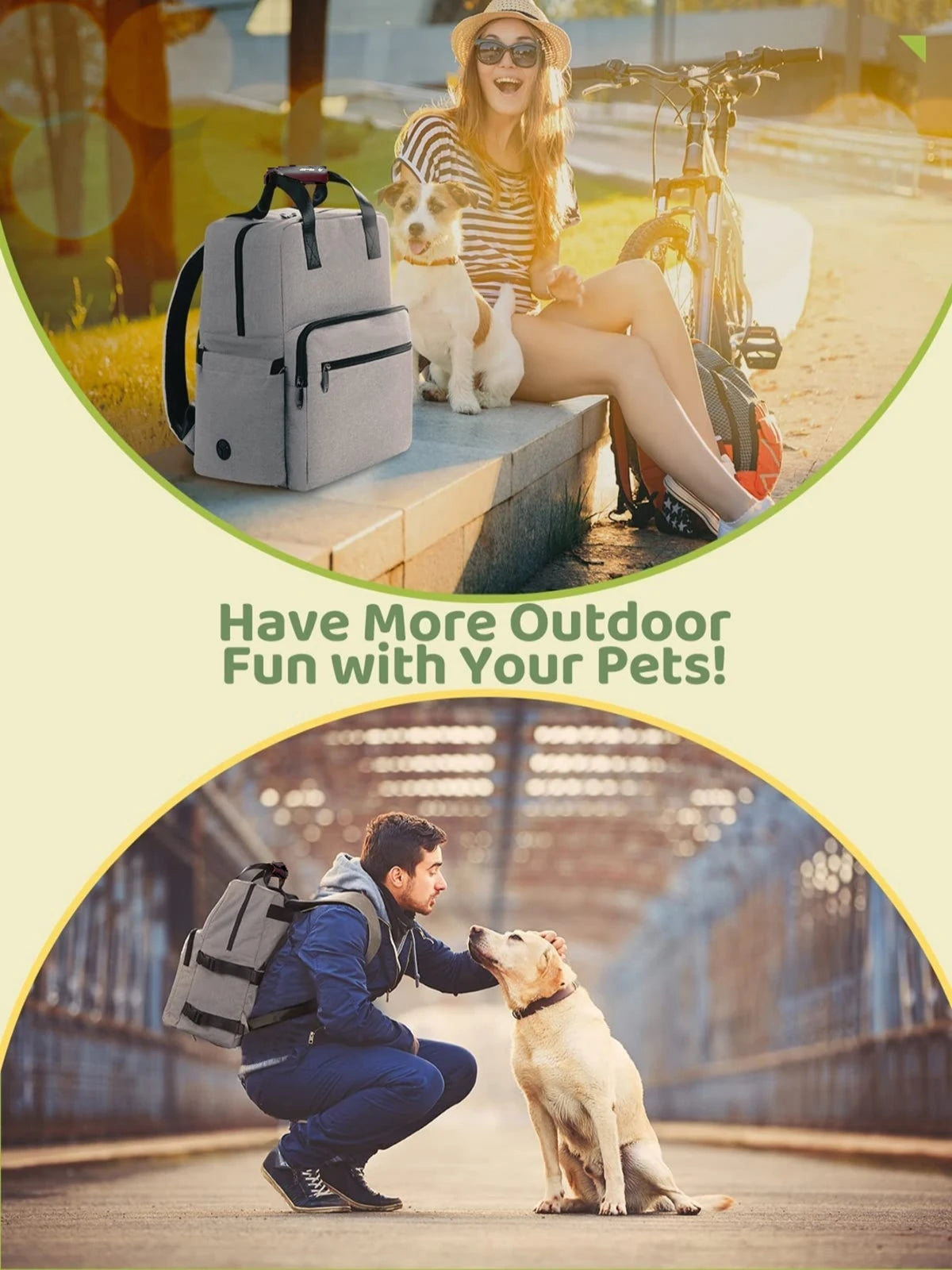 Pet Supplies Backpack Dog Cat Food Diaper Storage Backpacks Weekend Outdoor Large Capacity Tote Bag with Water Bowl Containers