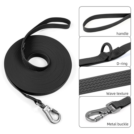 1.8M 3M 5M 10M PVC Heavy Duty Long Dog Leash for Large Medium Dogs Waterproof Easy Clean Strong Durable Running Training Leash