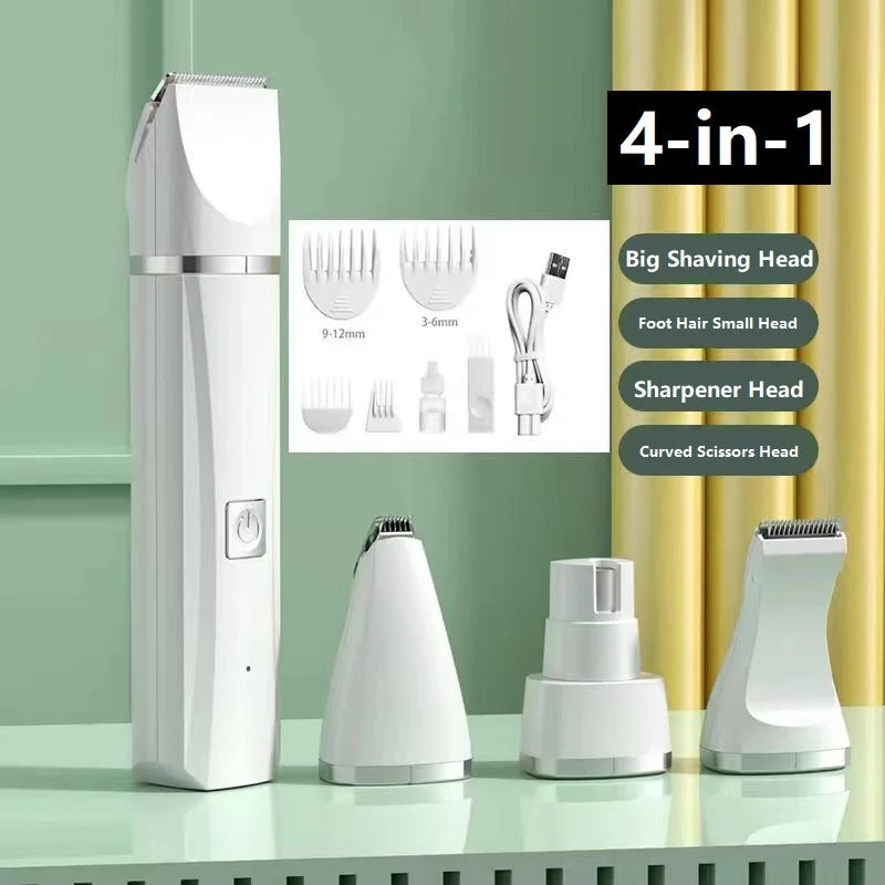 Professional 4 In 1 Electric Pet Grooming Tool Set USB Rechargeable Dog Cat Hair Clippers Trimmer Shaver Waterproof