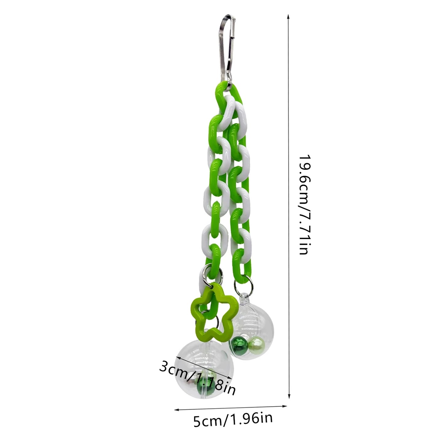 Parrot Toy With Colorful Bead Hanging Ball Transparent Chewable Climbing Accessory For Bird Cage Small Pet Bird Interactive Play