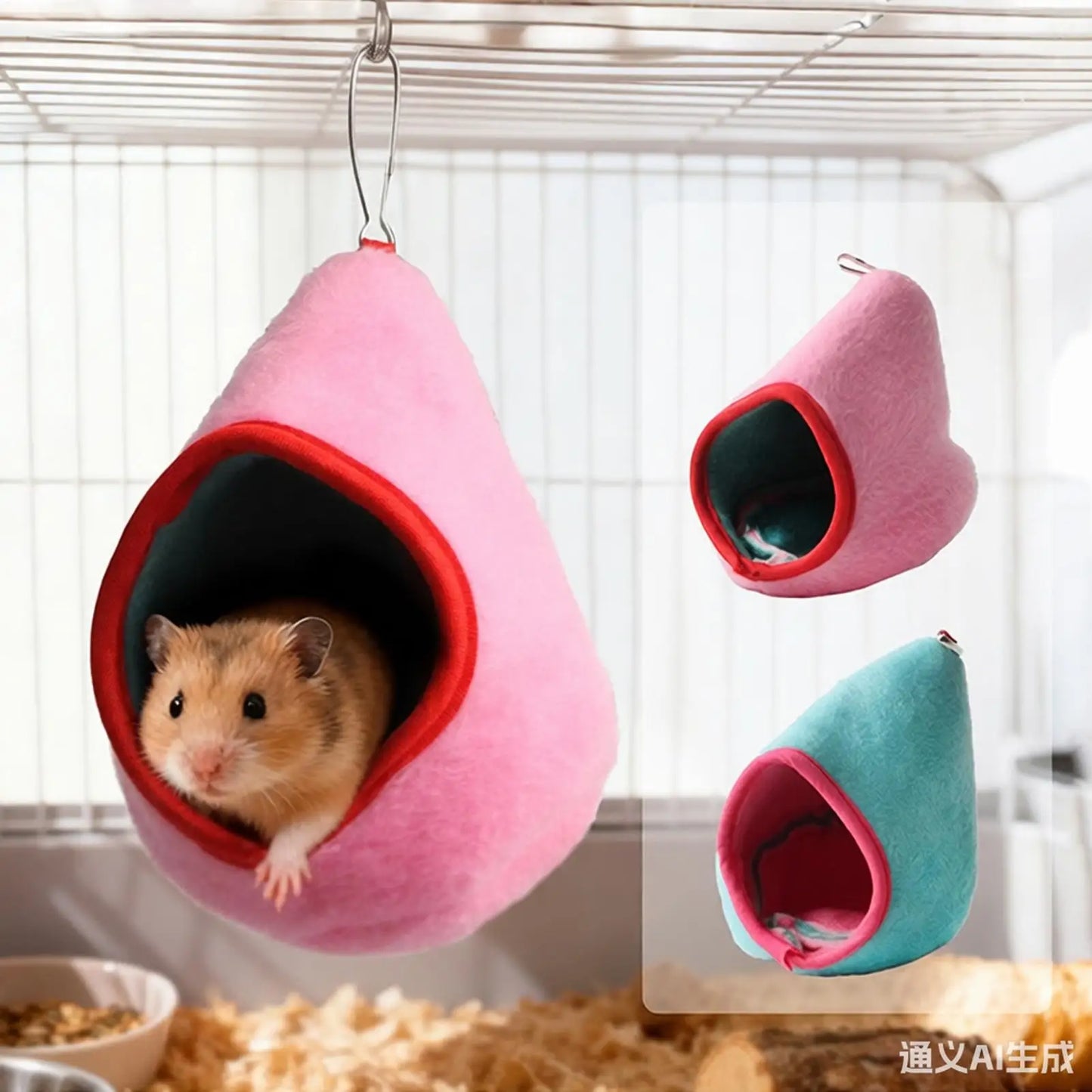 Hamster suspension nest for Cage Hangable Hedgehog Shelter Small Pet Hammock for Enrichment Relaxing Sleeping