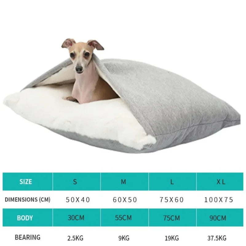 for Large Pet Sleeping Bag Pet Bed Dogs Kennel Winter Warm Removable Washable Bite-resistant PuppySofa Cushion Plush Cat Mat