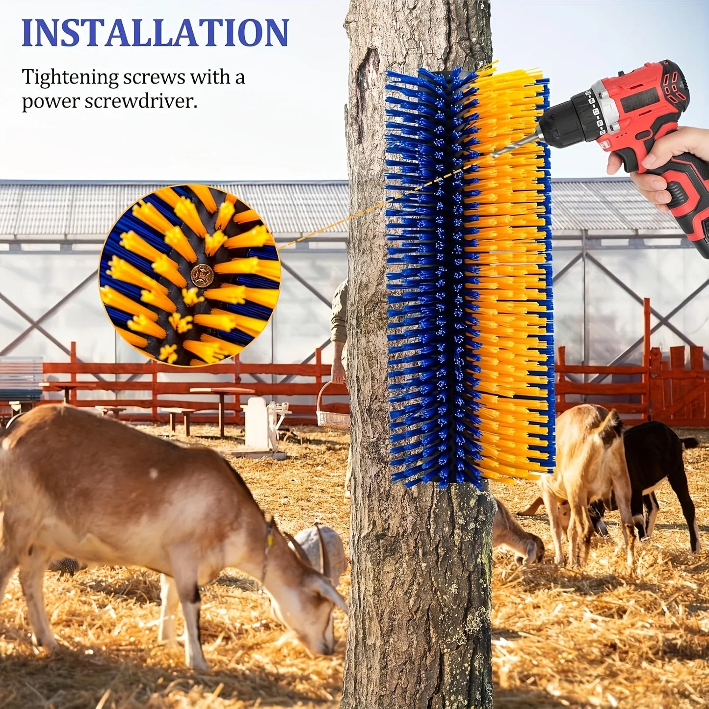 Cow Body Brush, Horse Body Brush, Livestock Cleaning Brush, Half Side Scratching Tool, Cow Brush