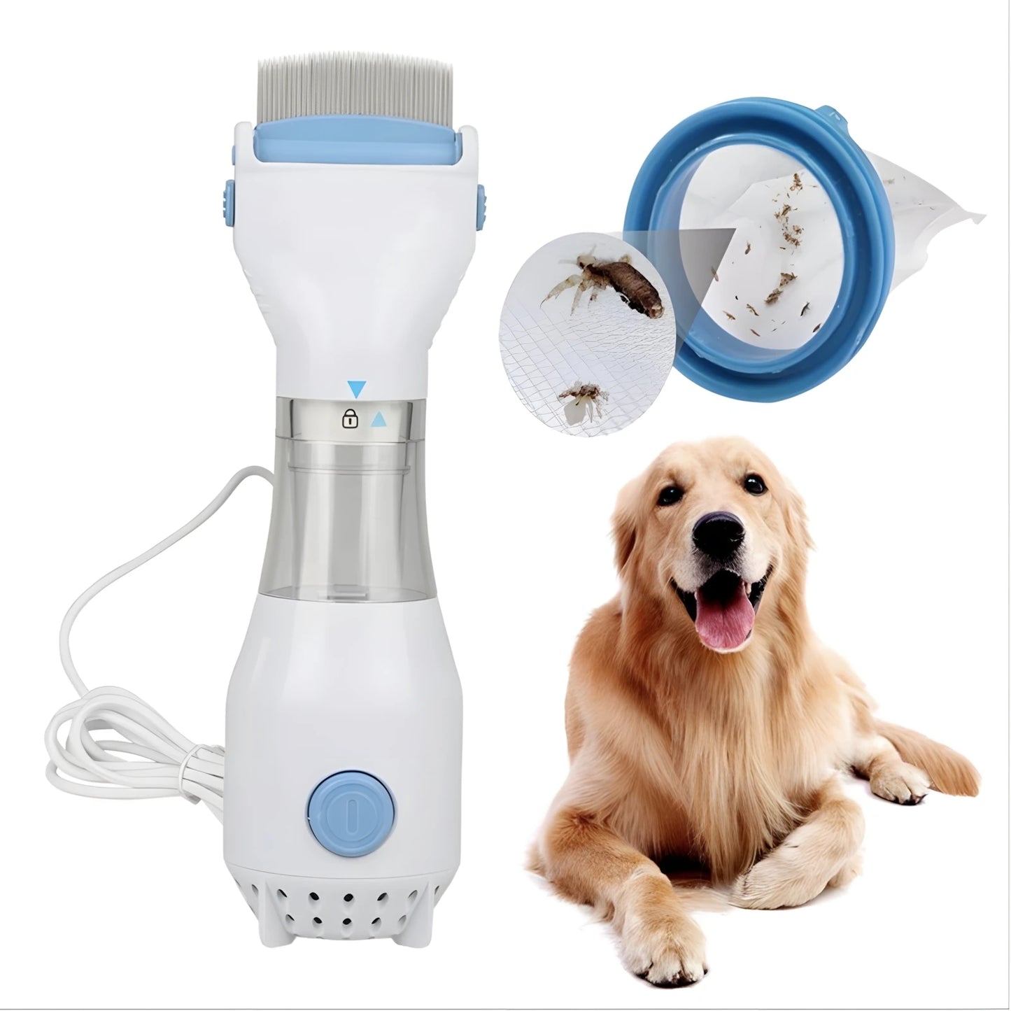 Electric Suction Flea Comb Efficient Cleaning Removing Lice Automatic Clean Comb with Dense Teeth For Dog/Cat Pet Grooming tool