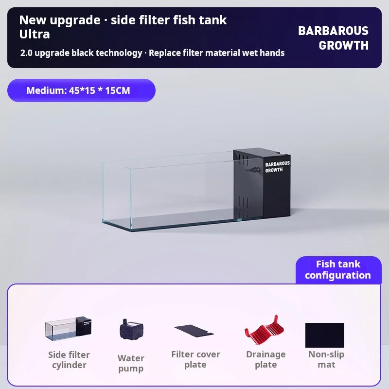Rectangular 220V aquarium made of eco-friendly acrylic and glass, suitable for aquatic use