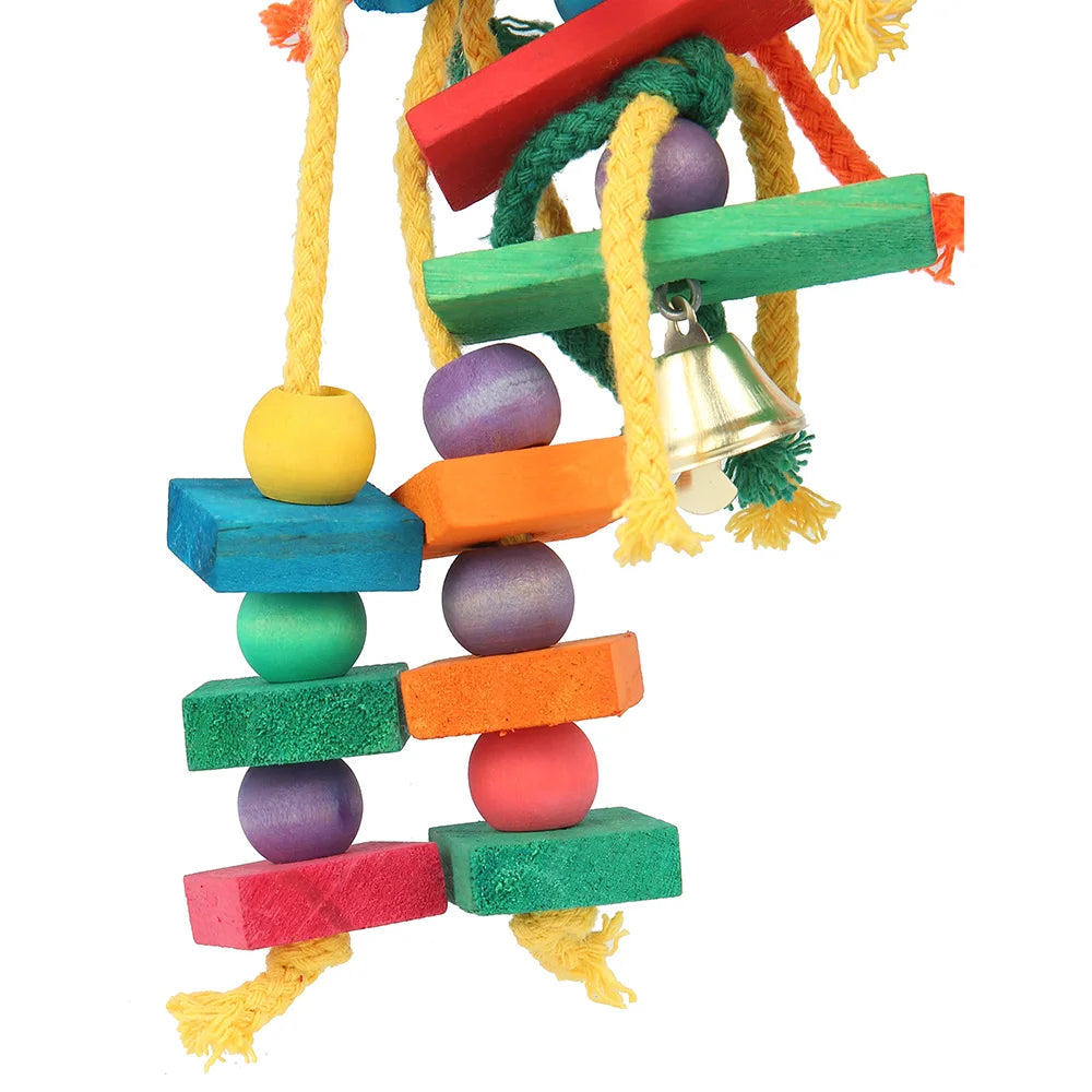 Natural Wood Parrot Bird Chew Toy For Beak Enrichment Safe Durable Parrot Toy For Indoor Play Non Toxic