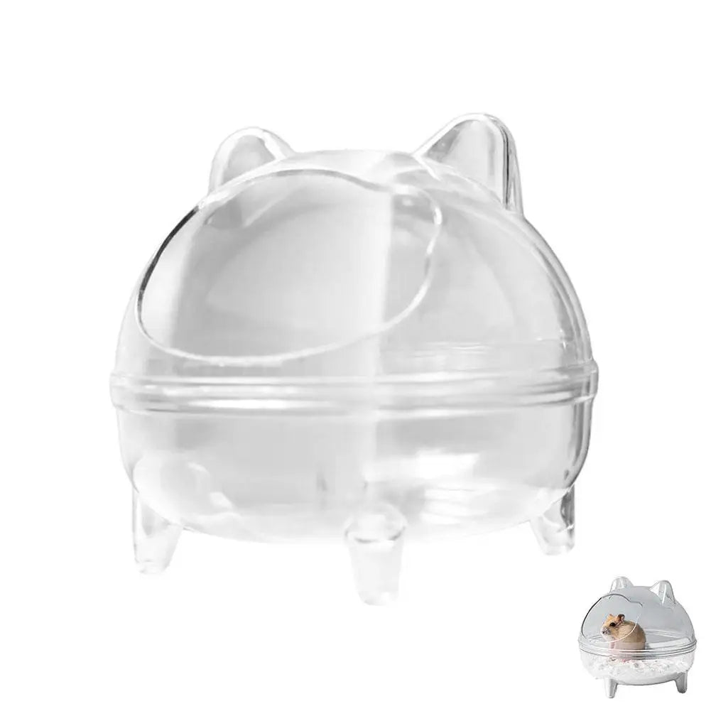 Hamster Toilet Chinchilla Bath House Golden Bear Bathroom Fully Transparent Field Of View Anti-spill for Gerbil Other Small Hams