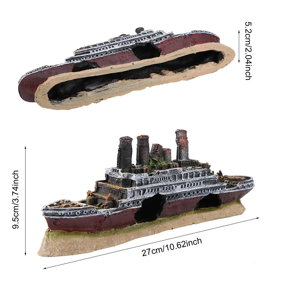 AquaDream Titanic Shipwreck Aquarium Ornament