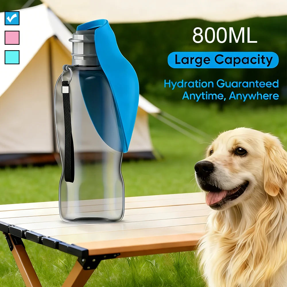800ml Pet Water Bottle Portable Big Dogs Drinking Bowl High Capacity Leakproof Dog Water Dispenser Outdoor Cat Labrador Supplies