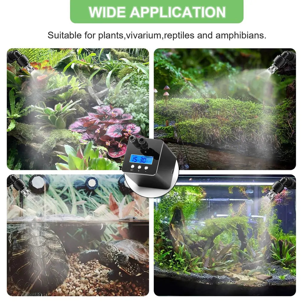 Reptile Humidifier, Misting System For Reptile Terrariums, Automatic Reptile Mister With Timer, 360° Spray Nozzles-A27I