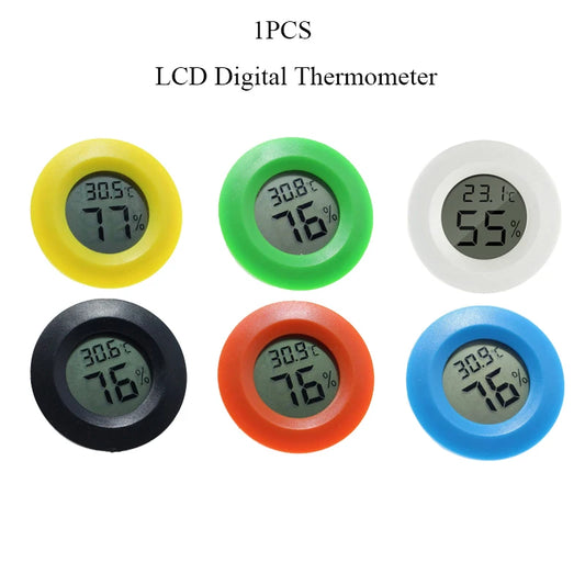 1pcs Round Electronic Temperature Embedded LCD Digital Thermometer Fridge Freezer Tester Temperature  Reptile Hygrometer