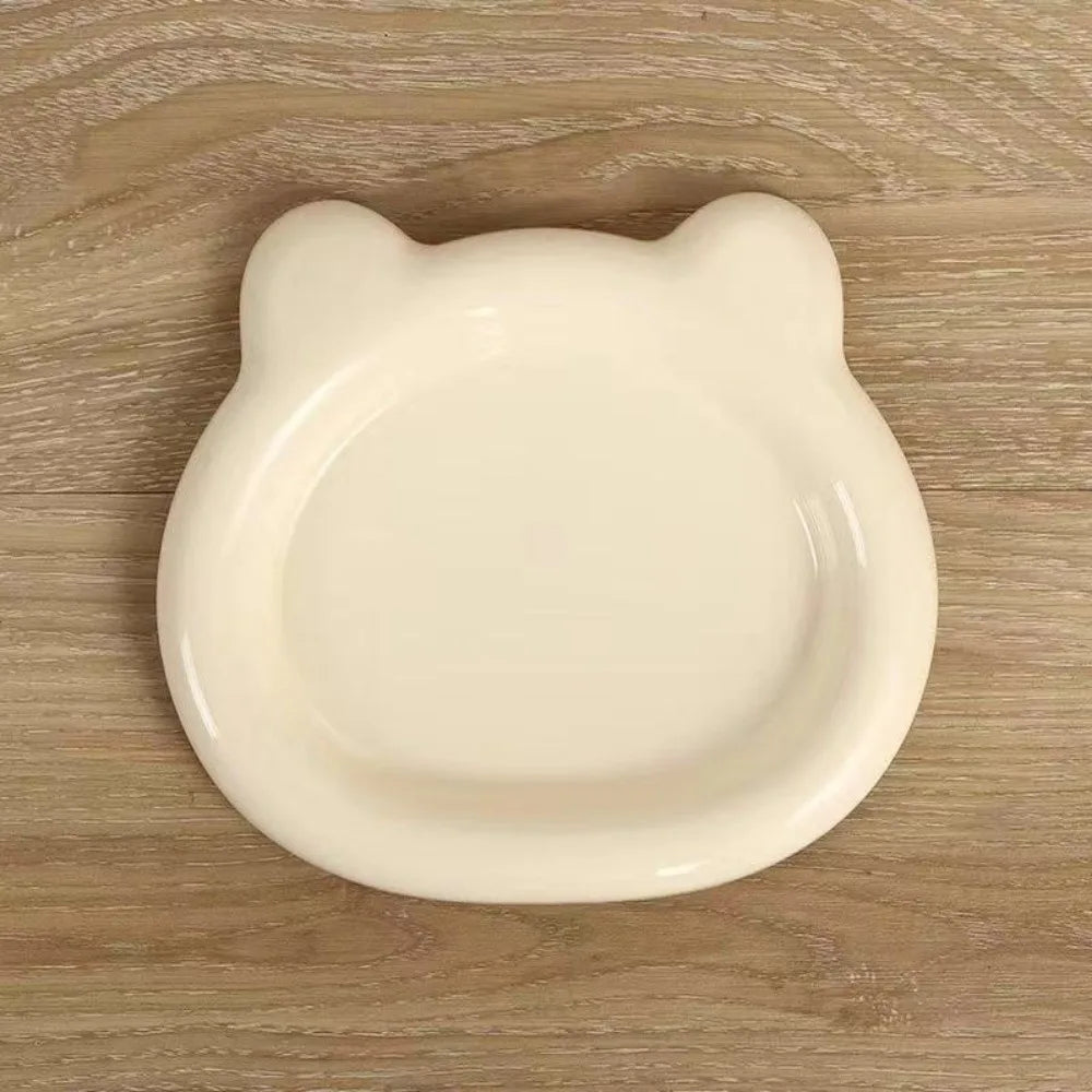 Durable Plastic PP Cat Bowls Cute Ins Kitten Bowl Little Bear Pet Supplies for Puppy Cat Home & Garden