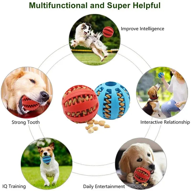 PetPeak Dog Toy Ball Non Toxic Bite Resistant Chew Toy With Treat Feeder Durable Safe Rubber Fetch Play