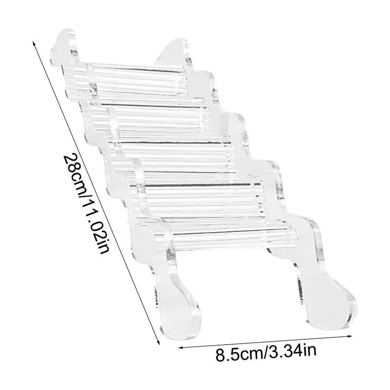 CrystalPaw Acrylic Hamster Ladder With Ramp Design - Clear Durable Climbing Toy For Small Pets