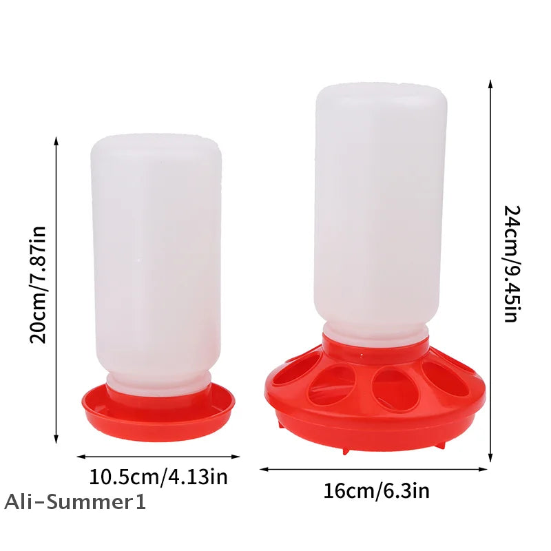 【E】Poultry Thickened Feeder And Drinker Water Food Dispenser Automatic Chicken Birds Chick Waterer Feeding Bucket Container