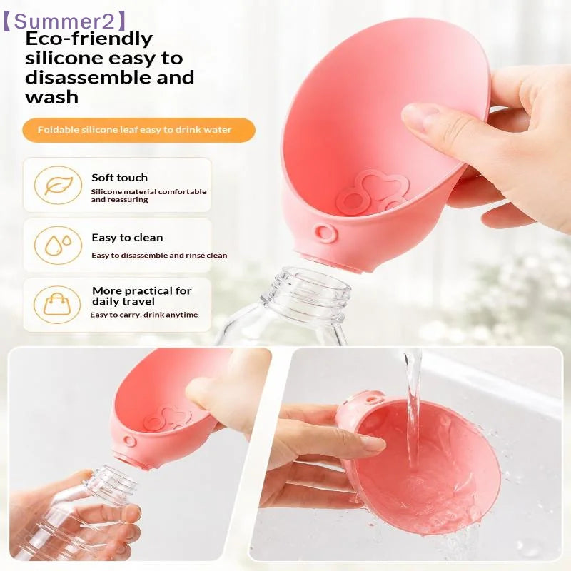 Silicone Leakproof Pets Travel Water Dispenser Portable Pet Feeder Outdoor Drinking Bowl Durable Puppy Cat Walking Supplies{S}