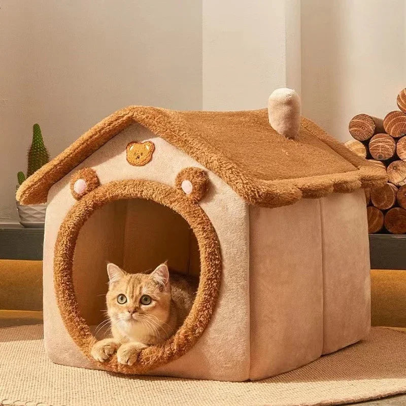 Pet Supplies Bedhouse Foldable Pet House Detachable Washable Cat House Puppy Cave Sofa