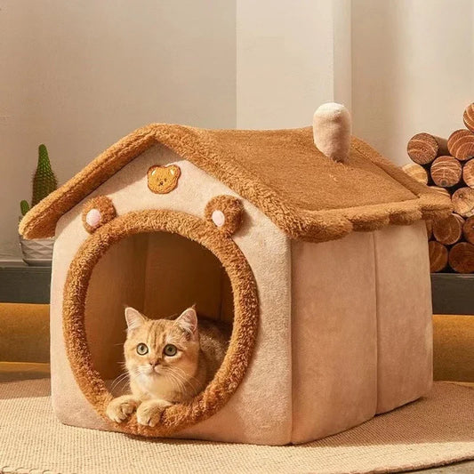 Pet Supplies Bedhouse Foldable Pet House Detachable Washable Cat House Puppy Cave Sofa