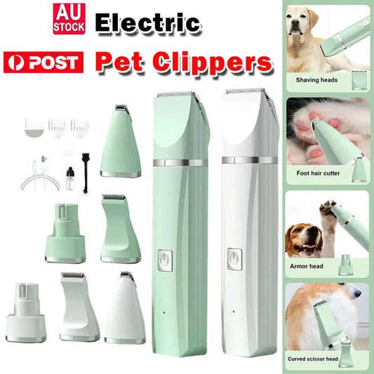 Professional 4 In 1 Electric Pet Grooming Tool Set USB Rechargeable Dog Cat Hair Clippers Trimmer Shaver Waterproof
