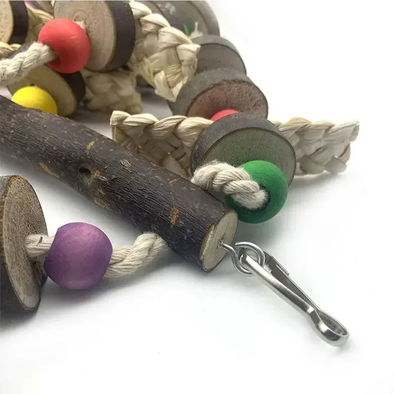 Parrot Bite Toys Wooden Natural Medium To Large Parrot Supplies Bird Cage Accessories Bird Toys Parrot Accessories