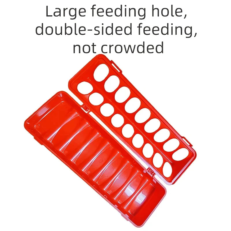 18 Hole Poultry Feeding Trough,Specially Designed for Chickens, Ducks,Geese and Other Poultry, Can Effectively Reduce Feed Waste