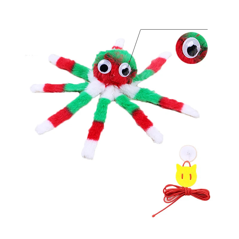 Fashion hanging sound octopus cat toys to relieve boredom and self-exciting plush octopus elastic rope teasing cat stick pet toy