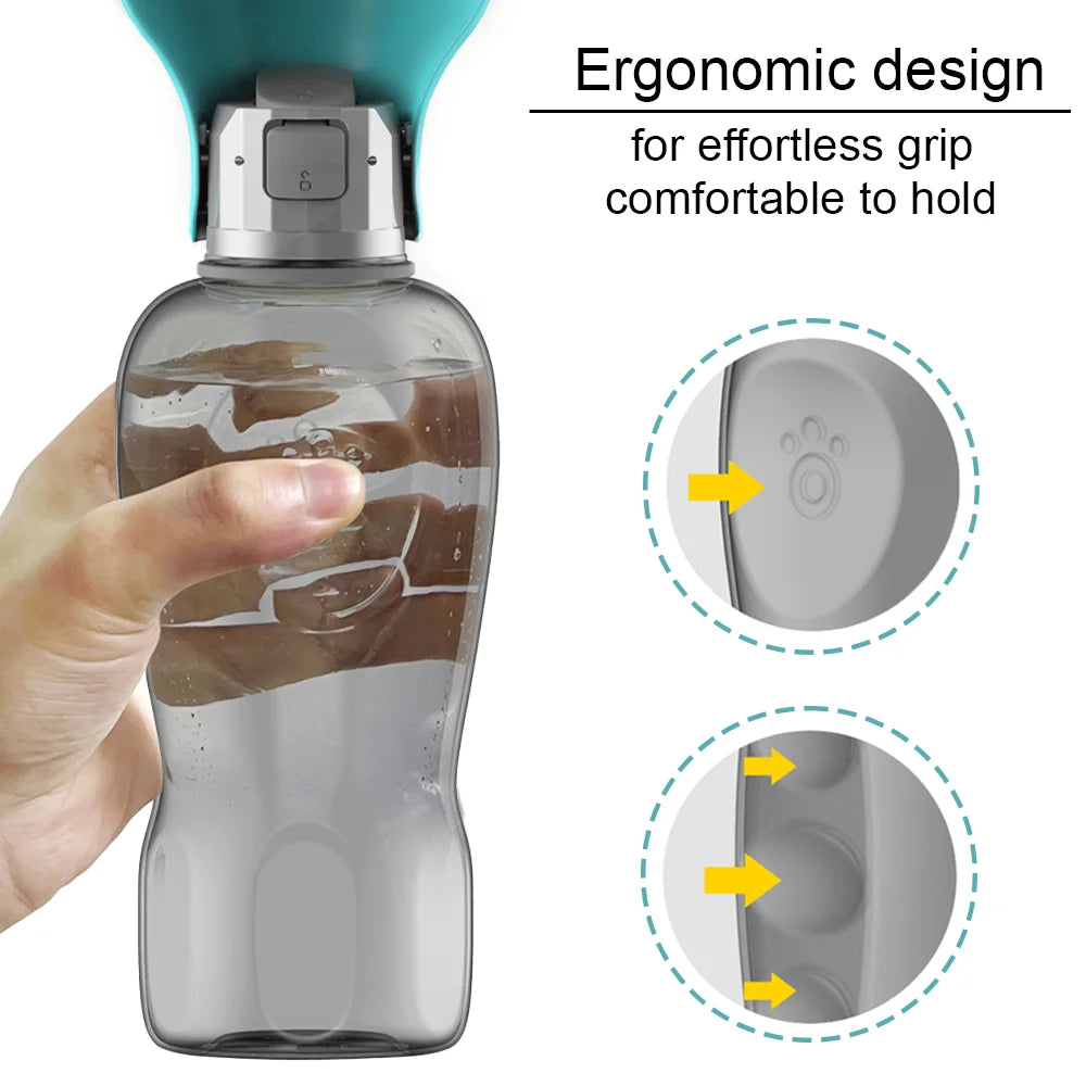 800ml Pet Water Bottle Portable Big Dogs Drinking Bowl High Capacity Leakproof Dog Water Dispenser Outdoor Cat Labrador Supplies