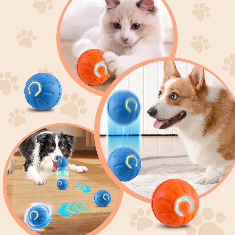 Electric Smart Pet Toy Ball Interactive Game Gravity Sensor Automatic Bouncing Bite-resistant Light Rechargeable LED Cat Dog Toy