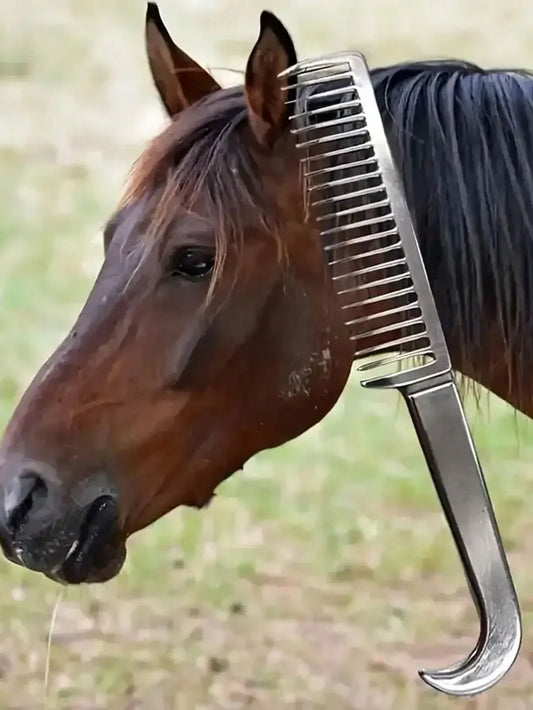 1pc Aluminum Alloy Horse Comb - Lightweight, Durable, Tangle-Free, Gentle on Horse Mane & Legs, Ideal for Horse Owners
