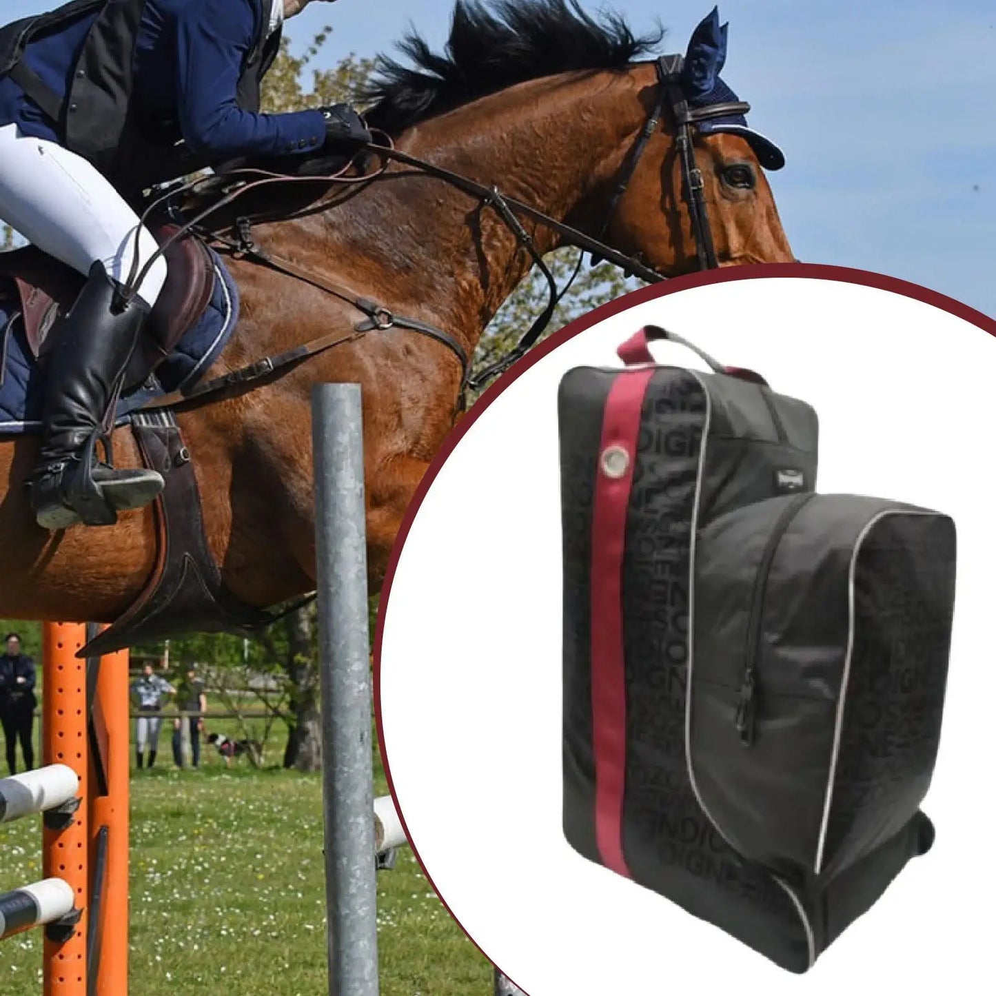 Title (SEO, ≤40 chars): Equestrian Tall Boot Bag Waterproof