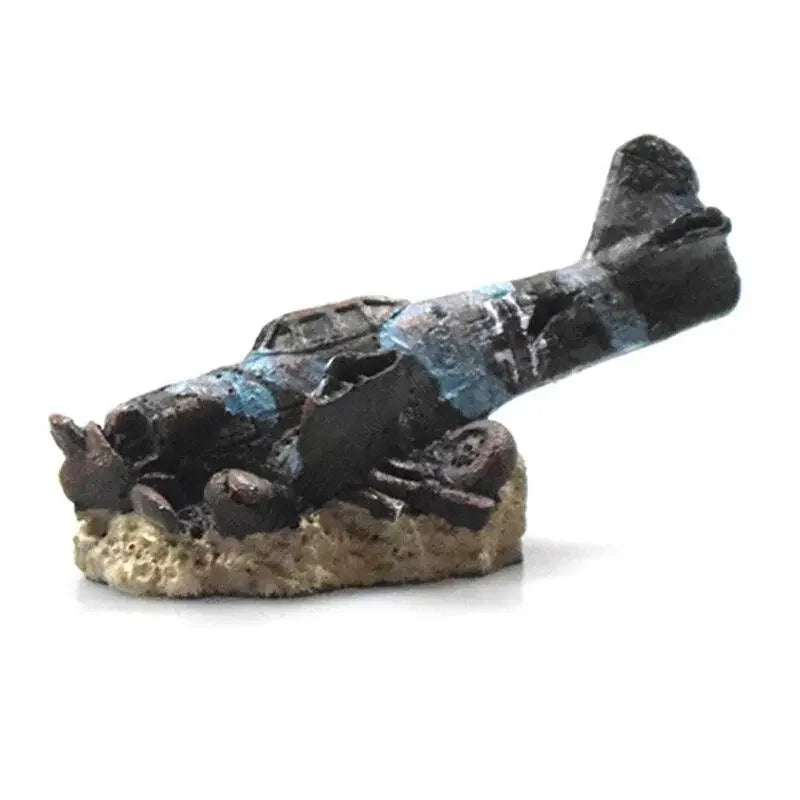 AquaForge Small Aircraft Shipwreck Aquarium Decor