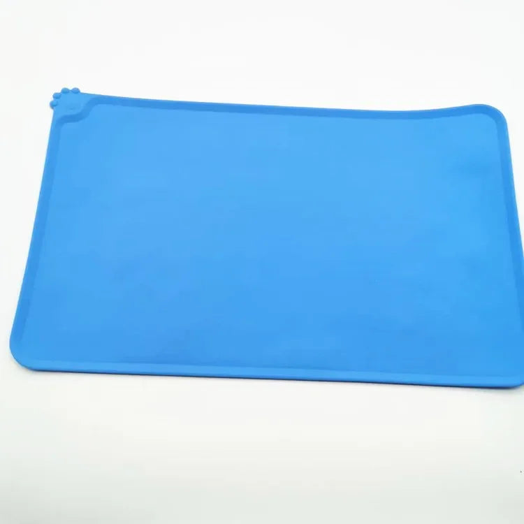 Pet Supplies Silicone Dog Bowl Mat with High Lips Non-Stick Waterproof Food Feeding Pad Puppy Feeder Tray Water Cushion Placemat