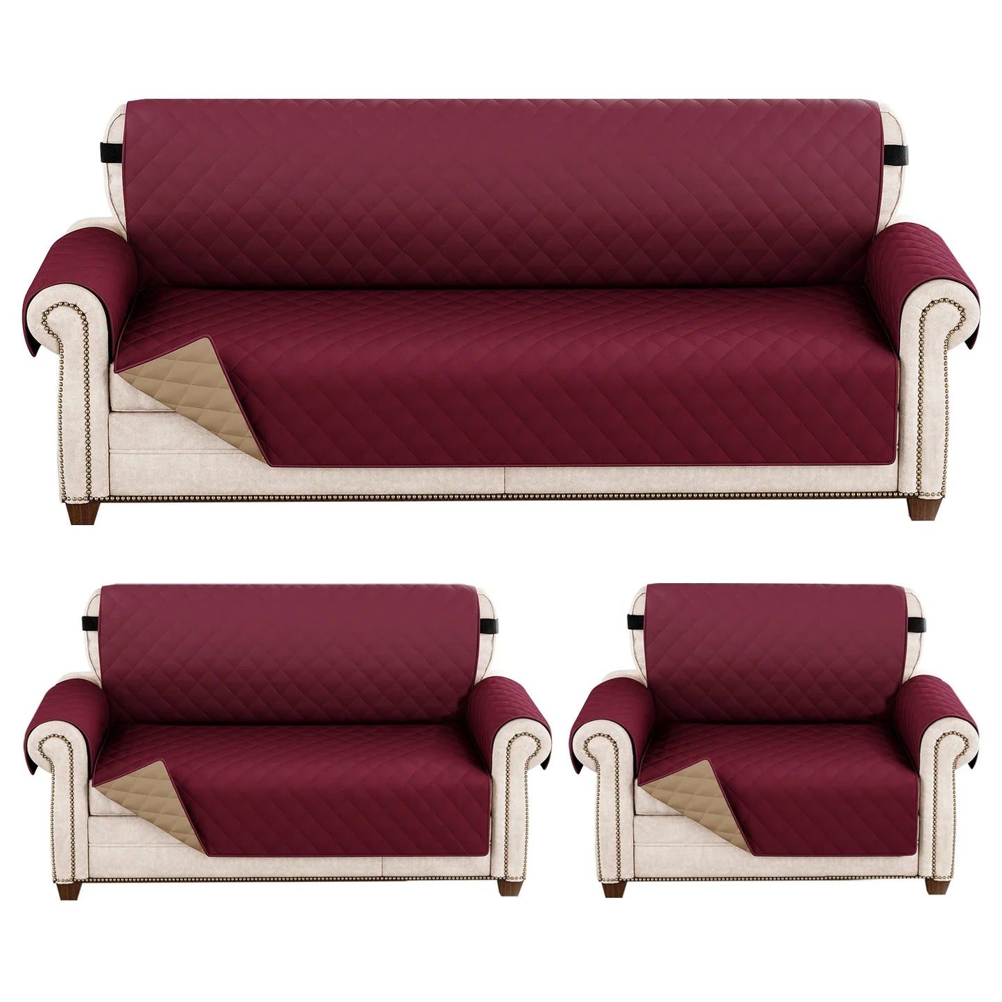 1pc Waterproof Sofa Cover Quilted Anti-wear Couch Covers for Dog Pet Kids Recliner Armchair Furniture 1/2/3/4 Seater Protect