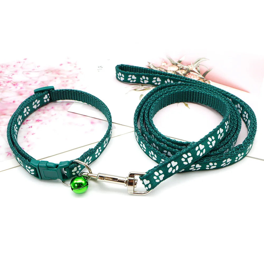 1pc Cute Dog Leash and Collar Set 1.2M for Puppy Cat Traction Rope Dog Collar Harness Durable Walking Pet Supplies Anti-lost