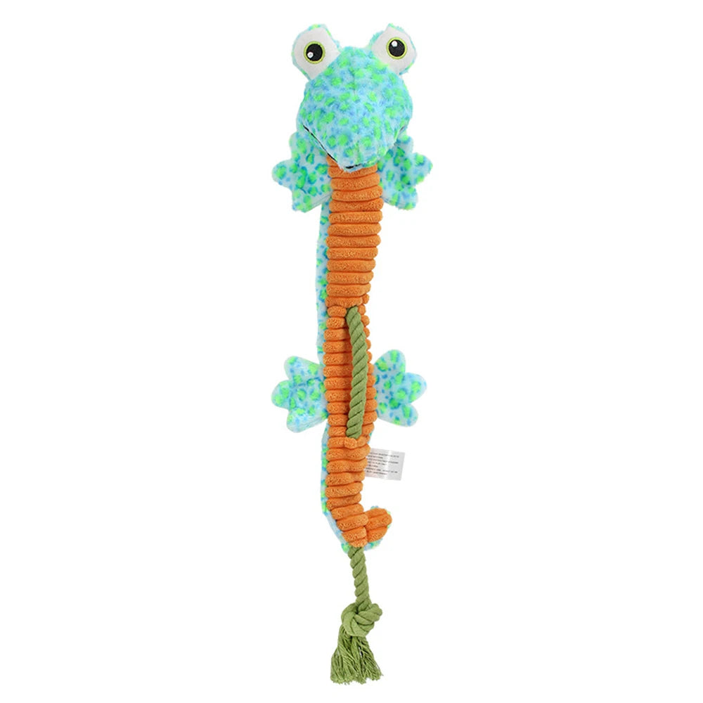 Plush Rope Knot Sound Squeak Dog Toy Cartoon Crocodile Snake Lizard Chew Pet Toy