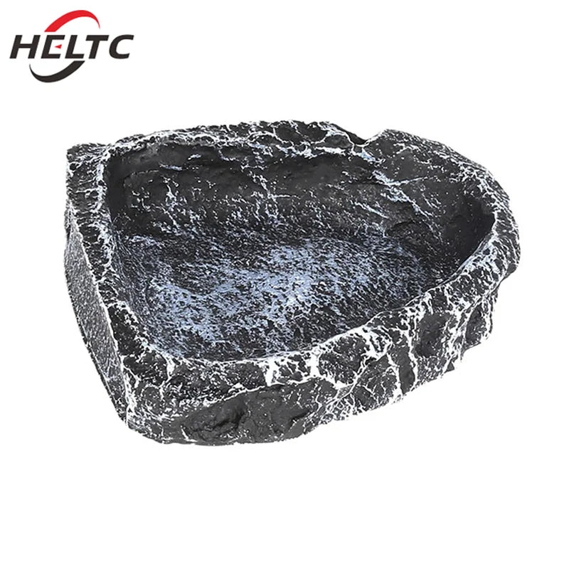 Imitation Stone Bowl Reptile Pet Feeding And Water Bowls Safe And Durable Ideal For Bearded Dragons And Other Small Reptiles