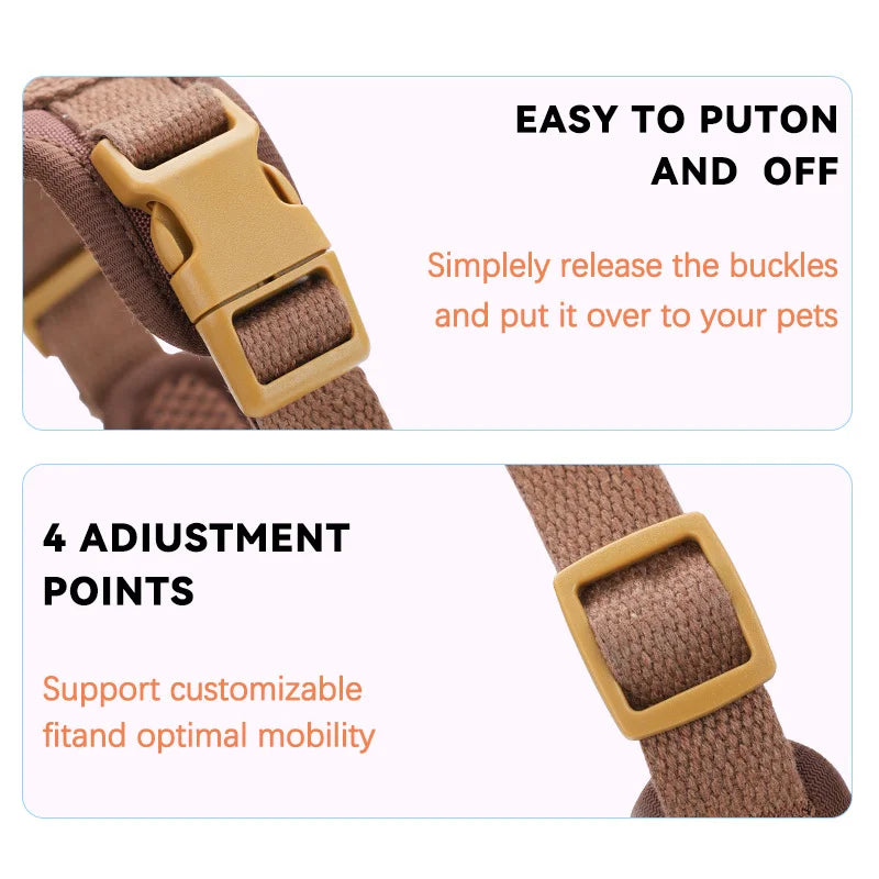 OODUDUOO Dog Harness Adjustable Pet Harness Vest For Small Medium Dogs Pet Chest Strap French Bulldog Puppy Chihuahua Leash Set