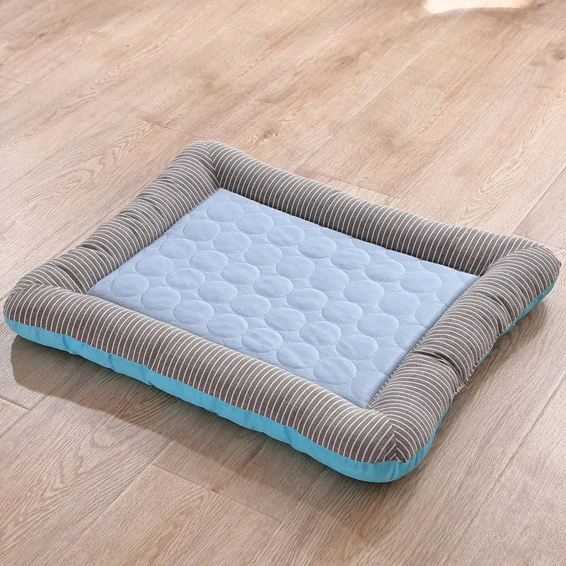 Cooling Pad Bed for Dogs Cats Puppy Kitten Cool Mat Pet Blanket Ice Silk Material Soft for Summer Sleeping Pink Blue Breathable
